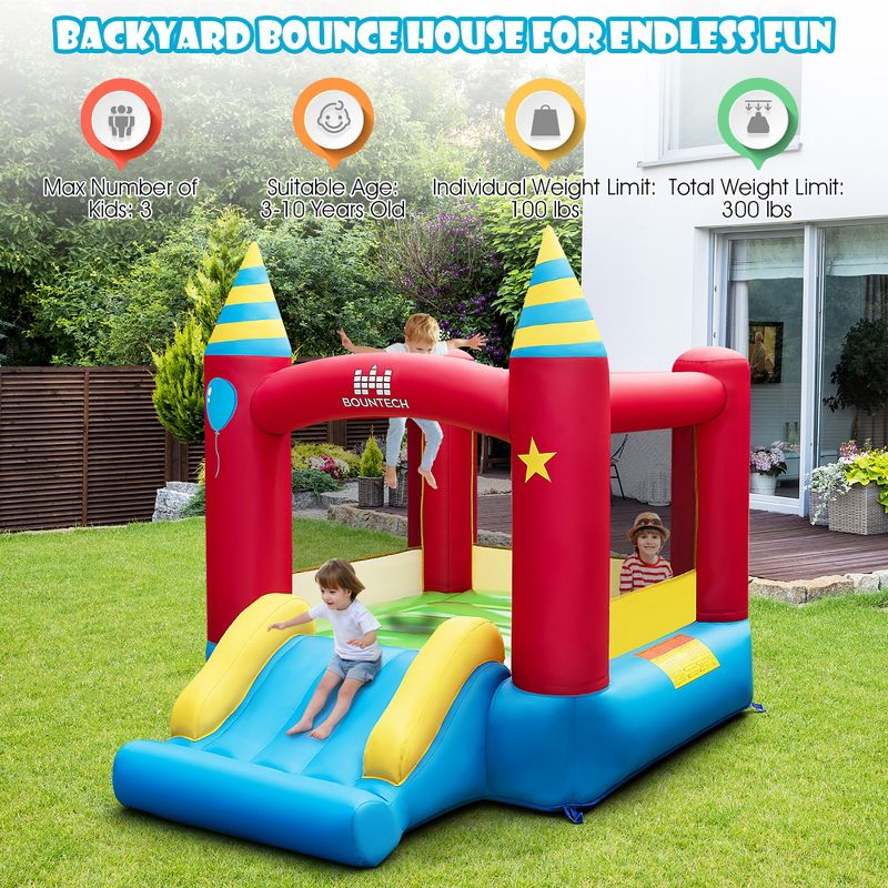 Costway Inflatable Bounce Castle Kids Jumping Bouncer Indoor Outdoor with 480W Blower, 4 of 9