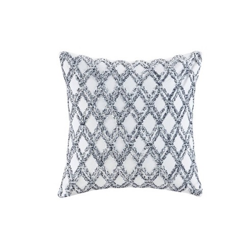 INK+IVY Kiran Embroidered Oblong Pillow in Blue