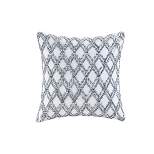 20"x20" Oversize Cotton Embroidered Riko Square Throw Pillow Navy - Ink+Ivy