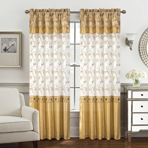 Priscilla Embroidered Panel With Double Valance - RT Designers Collection - 1 of 4