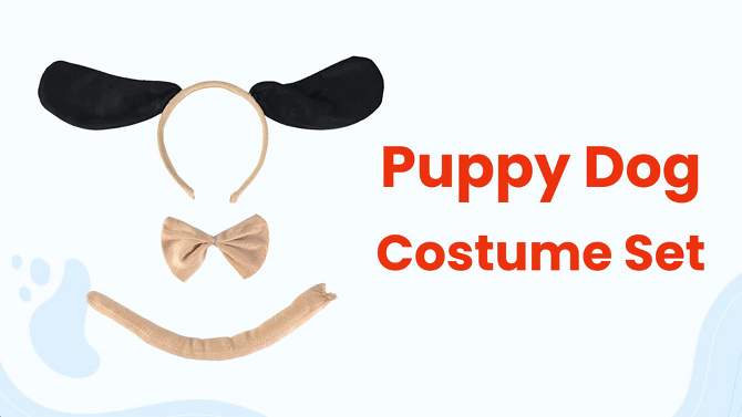 Skeleteen Childrens Puppy Dog Costume Set - Beige and Black, 2 of 7, play video