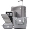 Coolife 4-Piece Luggage Set with USB Charging Ports - 20in Carry-On 28in Checked Suitcase with TSA Lock Travel Duffel Bag Wet-Dry Toiletry Bag - 2 of 4