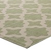 Modway Cerelia Moroccan Trellis 4x6 Indoor and Outdoor Area Rug in Beige and Light Green - 3 of 4