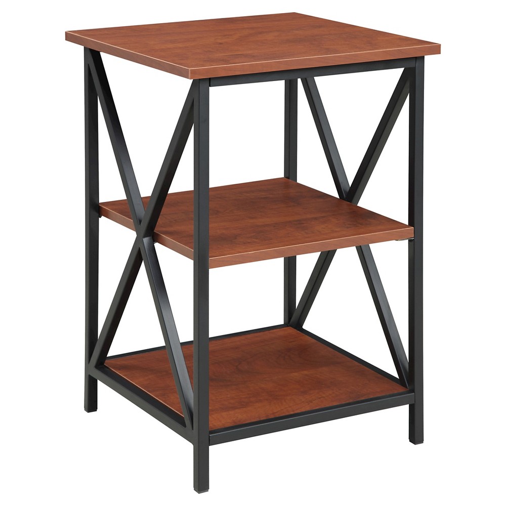 Photos - Coffee Table Tucson End Table with Shelves Black/Cherry - Breighton Home