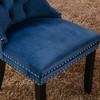 CAVINAS Modern High Back Tufted Solid Wood Dining Chair, Velvet Upholstered Seating for Dining with Nailhead Trim (set of 2) - 4 of 4