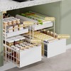 GustoWave 2-Tier Stainless Steel Pull Out Cabinet Organizer, Soft Close Damping Slides, Heavy Duty Chrome Plated Wire Basket With Shelf Liner - 4 of 4