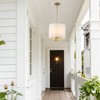 PAKOKULA 4-Light Gold Drum Chandelier with White Fabric Shade - 3 of 4