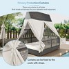 Outdoor Patio Rattan Daybed Sunbed with Triangle Tent, Adjustable Backrest, and Curtains - 4 of 4