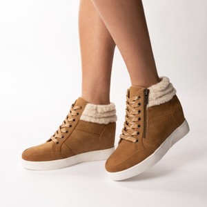 Journee Women's Clarity High Top Wedge Sneaker - 1 of 4