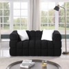 Boucle Fabric Sofa with Two Pillows, 3-Seater/2-Seater Marshmallow Sofa - ModernLuxe - 2 of 4