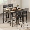 Dining Table Set, 4 Person with Counter Height Table and 4 Upholstered Bar Stools, 5 - Piece Kitchen Table Set - 4 of 4