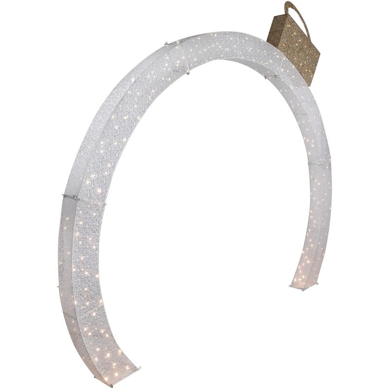 Northlight LED Twinkling Ornament Arch Commercial Outdoor Christmas Display - 10' - White, 5 of 8