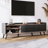 63"W Mid Century TV Stand TV Console Entertainment Center Media Console with Drawers and Push-pull Cabinets for TVs Up to 70", Coffee+Black-ModernLuxe - 2 of 4