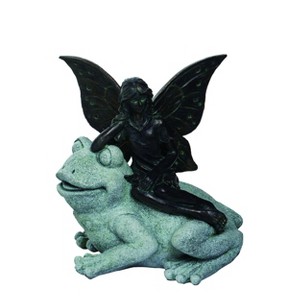 Transpac Resin 9.75 in. Multicolor Spring Fairy on Frog Statue - 1 of 2