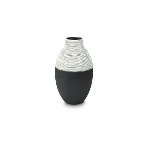 Signature Design by Ashley Girtha 13" Vase, Antique White & Black Polyresin - 1 of 4
