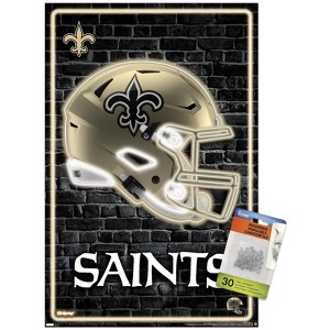 Trends International NFL New Orleans Saints - Neon Helmet 23 Unframed Wall Poster Prints - 1 of 4