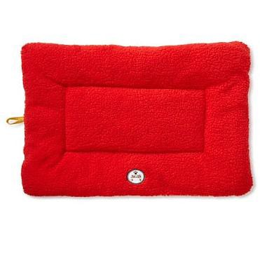 Large Orange and Red Reversible Fleece and Polyester Pet Bed