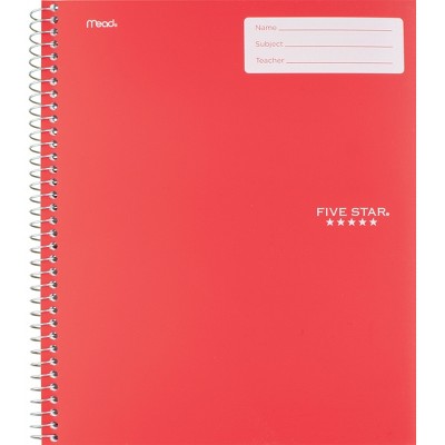 Five Star 1 Subject Wide Ruled Interactive Spiral Notebook (Colors May Vary)