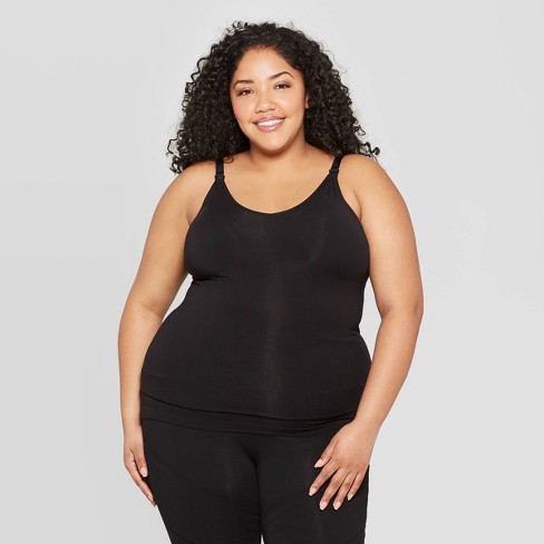 Women s Plus Size All-in-One Nursing and Pumping Cami - Auden Black 1X