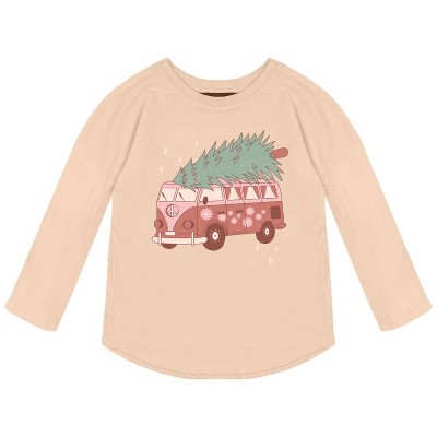 Girl ' Hippie Christmas Raglan Tee - TINY WHALES