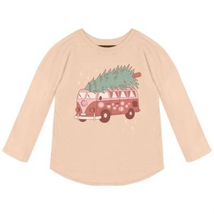 Girl ' Hippie Christmas Raglan Tee - TINY WHALES - 1 of 1