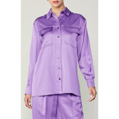 Women's Silky Buttoned Shirt - current air