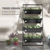 4-Tier Vertical Raised Garden Planter with 4 Boxes, Outdoor Plant Stand Grow Container for Vegetable & Flowers - 4 of 4