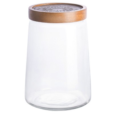 Cravings By Chrissy Teigen 5.75 Inch Glass Canister with Wood Lid