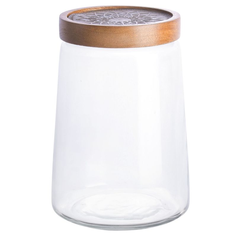 Cravings By Chrissy Teigen 5.75 Inch Glass Canister with Wood Lid, 1 of 7