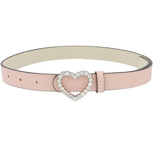 INSPIRE CHIC Women's Solid Color Heart-Shaped Buckle with Beads Belts - 1 of 4