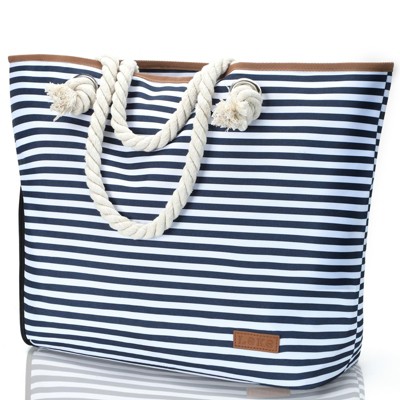 Beach Bags , Large Waterproof Beach Tote Bag with Zipper Beach Bags Waterproof Sandproof Swim Pool bag