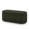 Oval Storage Ottoman Bench,Upholstered Teddy Fabric Footstools,End Of Bed Stool With Safety Hinge For Bedroom, Living Room, Entryway-Cuddlewood - 3 of 4