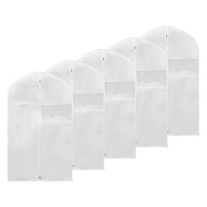 Unique Bargains Waterproof Dustproof Suits Coats Dresses Garment Bags 5 Pcs - 1 of 4