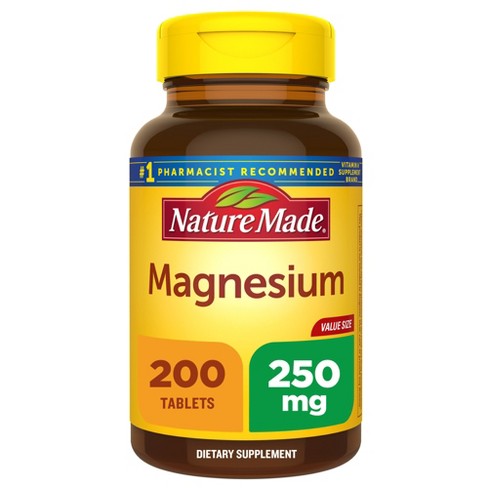 Nature Made Magnesium Oxide 250mg  Muscle, Nerve, Bone & Heart Support Supplement Tablets - 200ct - image 1 of 4