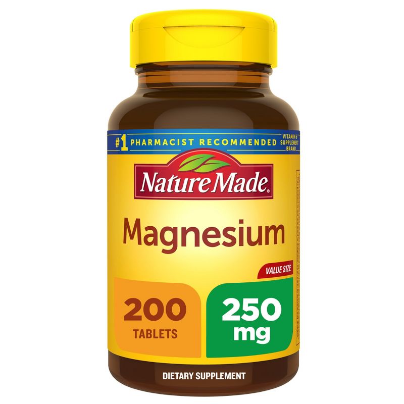 Nature Made Magnesium Oxide 250mg  Muscle, Nerve, Bone &#38; Heart Support Supplement Tablets - 200ct, 1 of 12