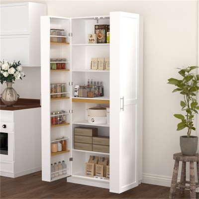 LunaLulinlk Kitchen Pantry Cabinet, Storage Cabinet Food Pantry with and Adjustable Shelves Freestanding Buffet Cupboard Sideboard