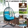 PAGED Indoor Outdoor PE Rattan Swing Chair with Cushion and Rust Resistant Frame,Egg Chair for Patio,Porch,Garden - 4 of 4
