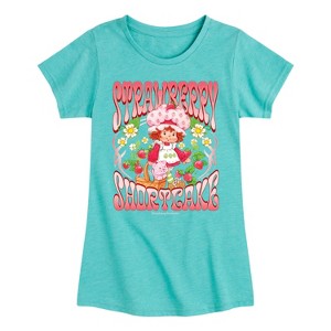 Girls' - Strawberry Shortcake - Vintage Art Nouveau -Toddler And Youth Girls Fitted Short Sleeve Graphic T-Shirt Fitted Short Sleeve Graphic T-Shirt - 1 of 4