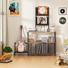 HDZNVF Vinyl Record Player Stand With Guitar Stand, Record Player Cabinet With Vinyl Storage Holds Up To 300+ Albums Brown - 4 of 4