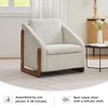 Set of 1 Chenille Fabric Modern Upholstered Armchair with Wooden Side Frame , Accent Leisure Chair with Cushioned Seat and Backrest - 2 of 4