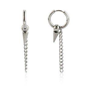 Slate by Rebl Spike & Chain Dangle Earring  Stainless Steel, 16x53mm - 1 of 1
