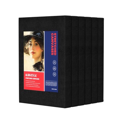 HANSILK Stretched Canvas for Painting-5x7nch Set of 6-Primed White Blank Canvases for Painting