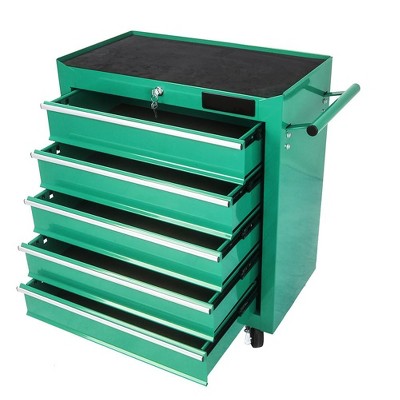 5-Drawer Rolling Tool Chest – Heavy-Duty Metal Tool Box with Wheels, Lockable Drawers & Interlock System – Portable Tool Cart for Garage, Workshop