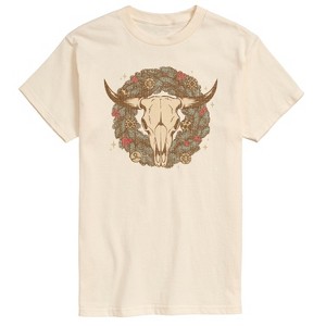 Men's - Instant Message - Cow Skull Wreath Short Sleeve Graphic T-Shirt - 1 of 4