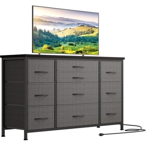 ODK Fabric Dresser with 10 Storage Drawer for Bedroom,55" TV Stand, Sturdy Metal Frame, Wood Tabletop for Guest Room, Closet, Entryway - 1 of 4