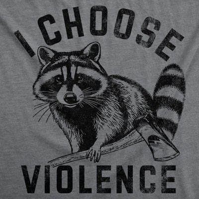 Мужские футболки Crazy Dog T-Shirts, Inc. Mens Funny T Shirts I Choose Violence Sarcastic Raccoon Graphic Novelty Tee for Men - Crazy Dog Men's T Shirt for Animal Lovers Dark Grey M — фото 2