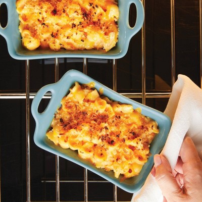 Agave Blue Ceramic Rectangular Au Gratin Baking Dish Set