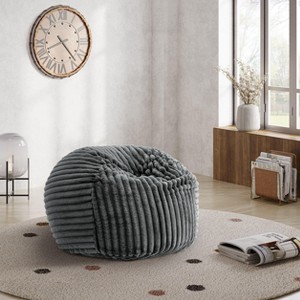 NicBex Polyester Fabric Bean Bag Chair with Memory Foam,Fluffy Lazy Sofa Chair with Removable Cover with Zipper,Lounge Chair for Living Room,Grey - 1 of 4