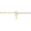 Elegant 14K Gold Plated Initial Pearl Link Chain Necklace: A Personalized and Timeless Treasure for Every Occasion. - 2 of 3