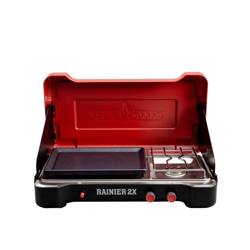 Camp Chef Mountain Series Rainier 2x Two-Burner Camp Stove with Griddle &#38; Carry Bag, 1 of 13